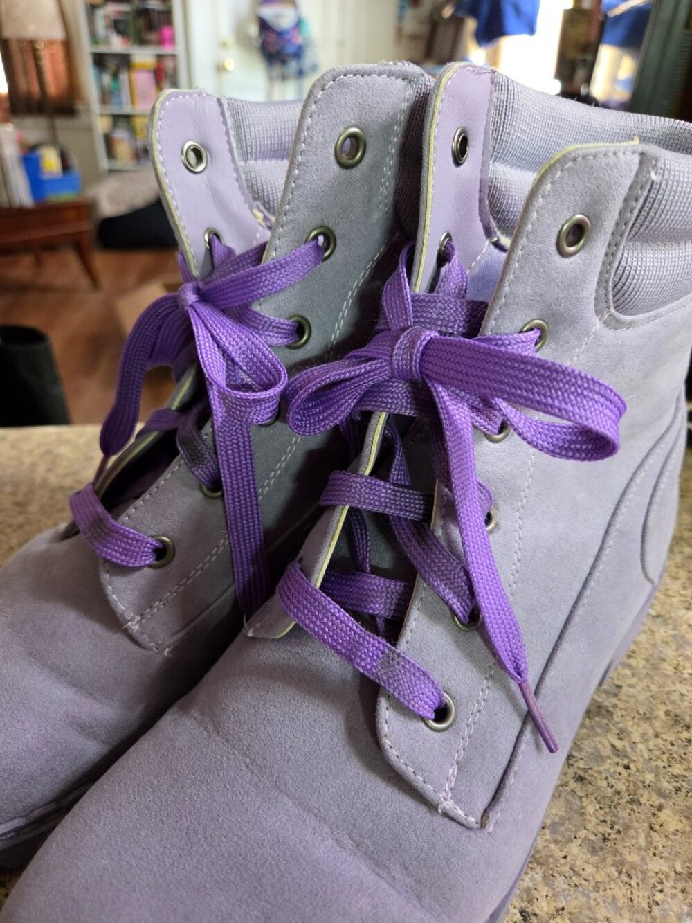 JustFab Purple Faux Suede Alfie Boots Size US 10